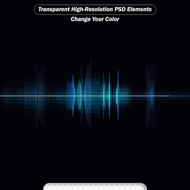 PSD fale dźwiękowe oscylujące ciemno niebieskie światło abstrakcyjne tło technologiczne