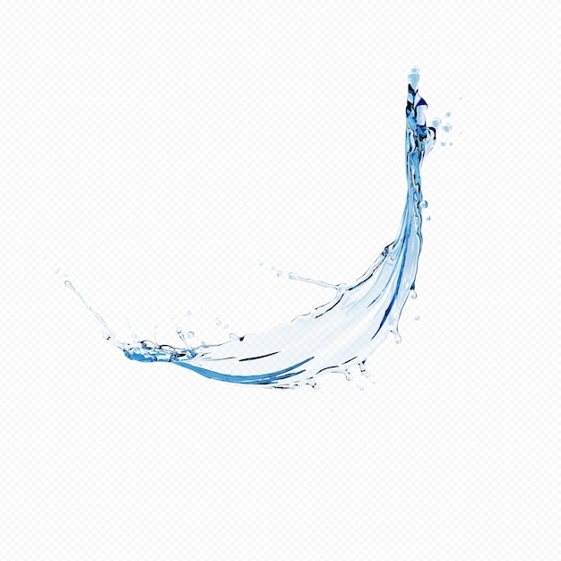 falisty powitalny obiekt clipart na niebieskim tle skręcony płynny kształt plusk wody