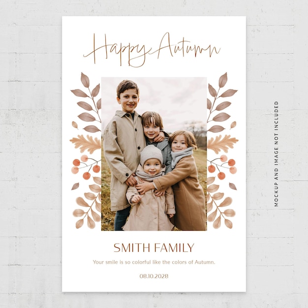 Fall Autumn Photo Card Flyer Template