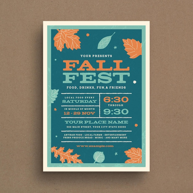 PSD fall festival event flyer layout