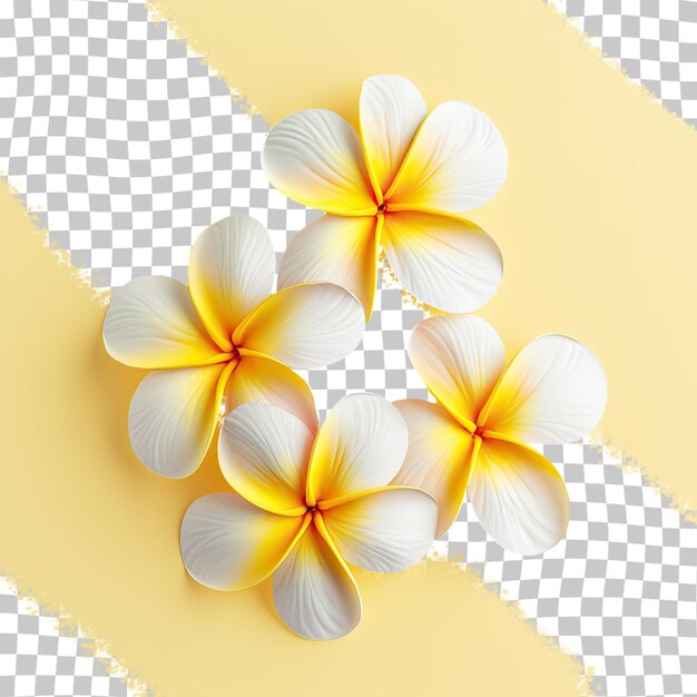 Fallen yellow frangipani blooms