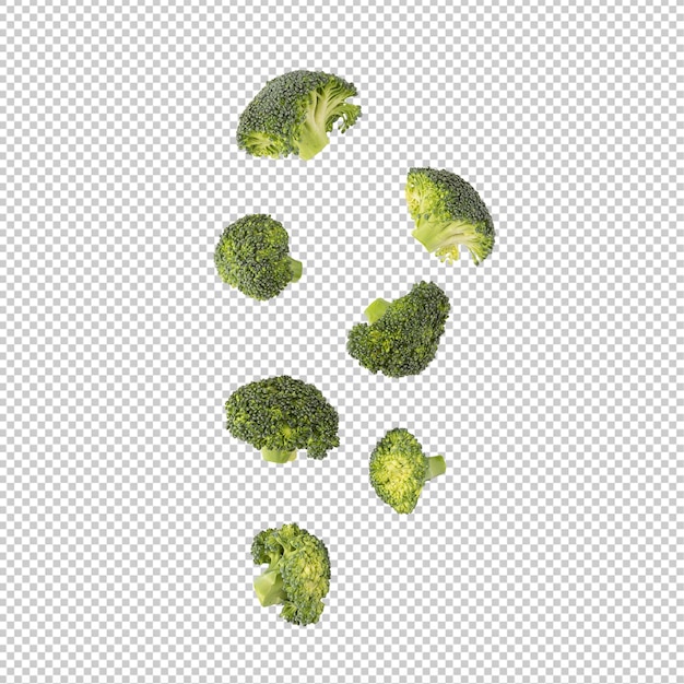 Falling Broccoli slice knipsel Psd-bestand