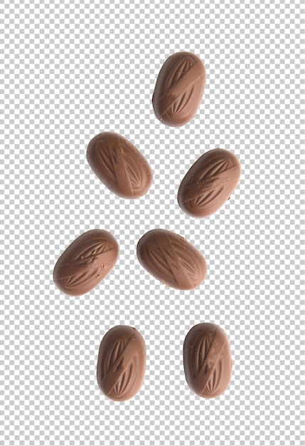 Falling chocolade amandel cutout Psd-bestand