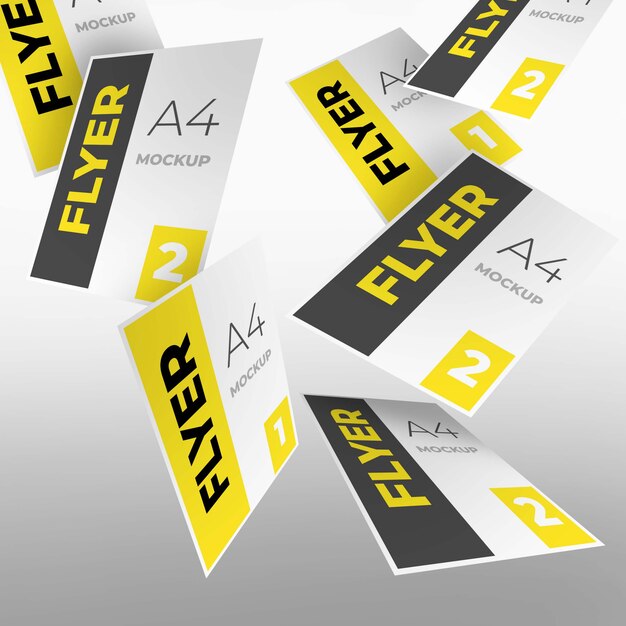 PSD falling flyers mockup