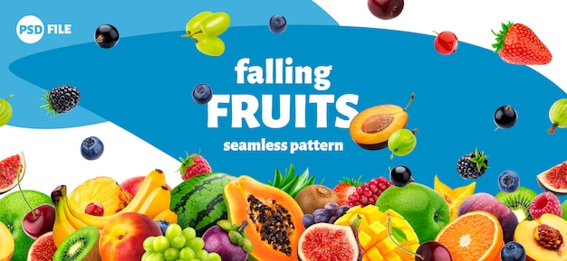 Falling fruits and berries packaging design