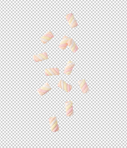 PSD falling marshmallow cutout psd file