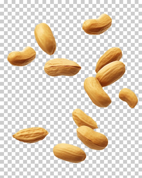 PSD falling peanuts isolated on transparent background png psd