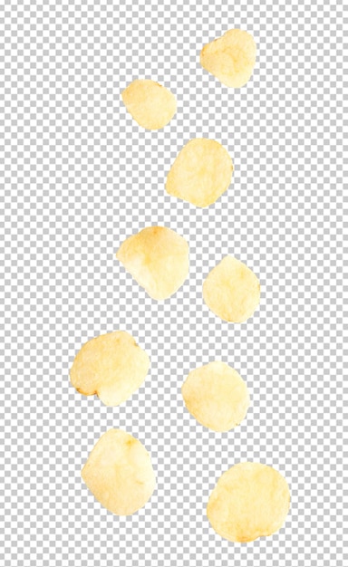 Falling potato chips cutout Psd file