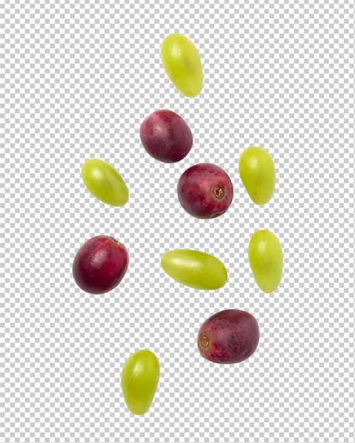 Falling red and green grapes for your design