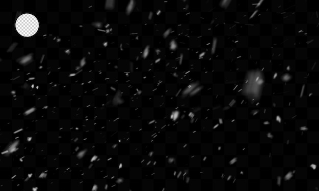 Falling snow isolated on transparent background