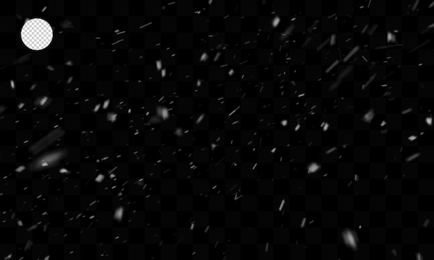 Falling snow isolated on transparent background