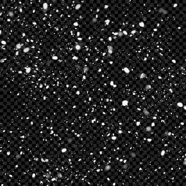 透明な背景で雪が降っている