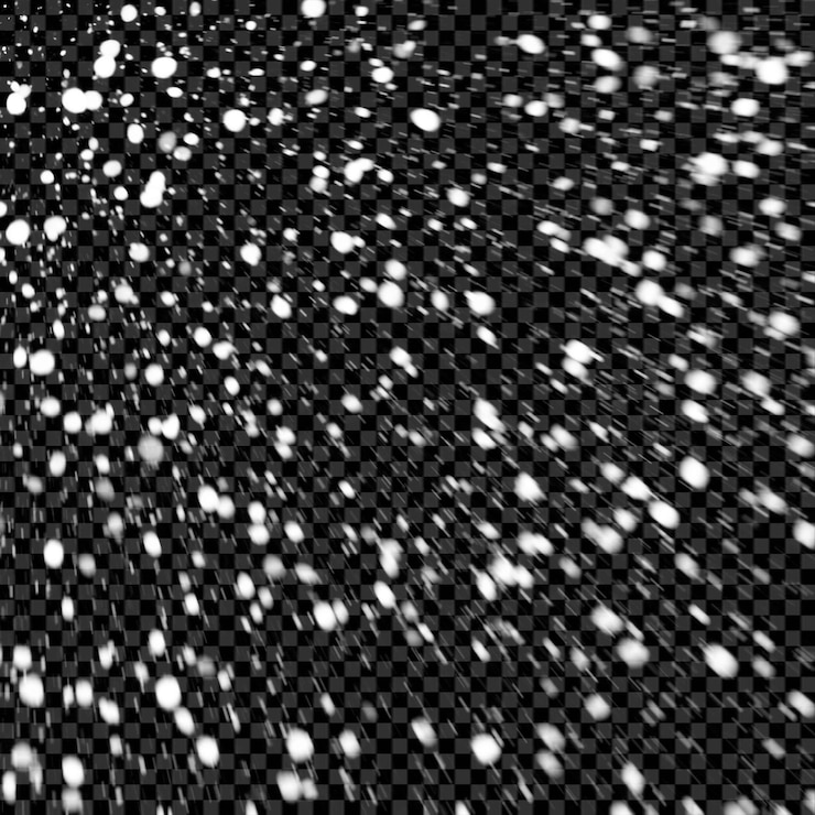 PSD falling snow on transparent background