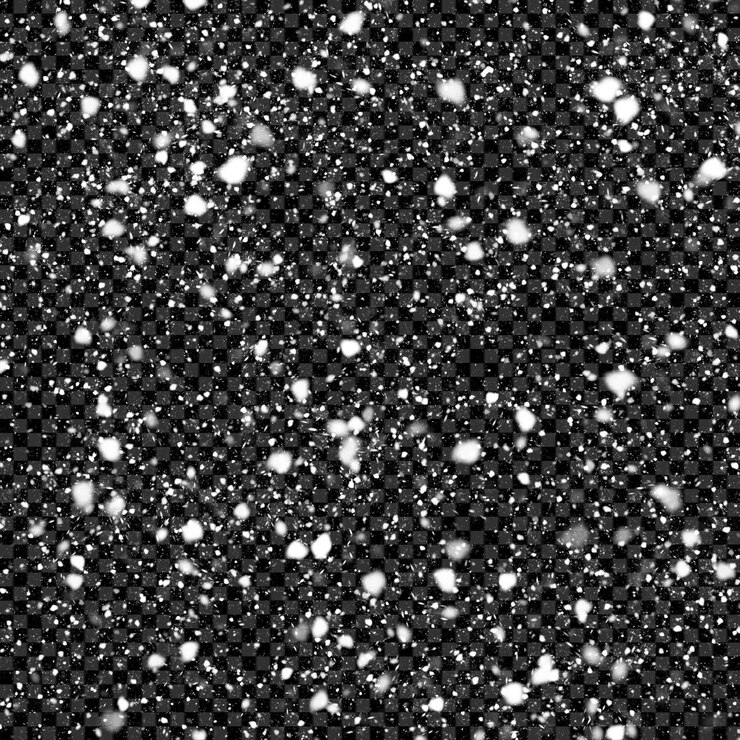 PSD falling snow on transparent background