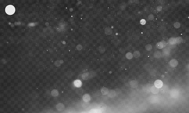 PSD falling snowflakes on transparent background.