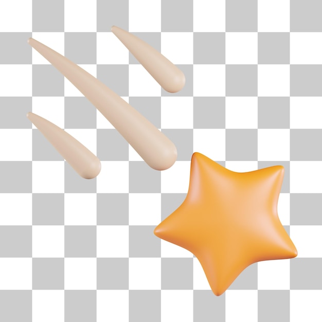 Falling star 3d icon