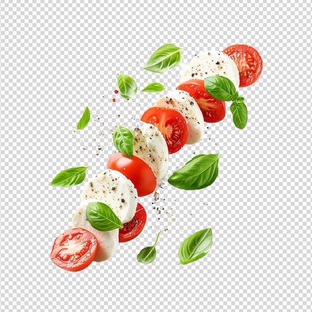 PSD falling tomatoes slides isolated on white