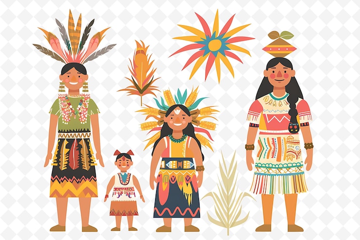 PSD families celebrating inti raymi design is traditional and be flat illustration culture character