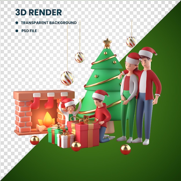 クリスマス 3 D デザインの家族