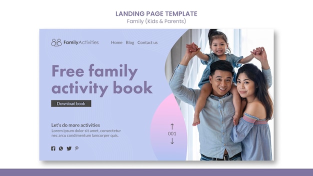 PSD family landing page with photo