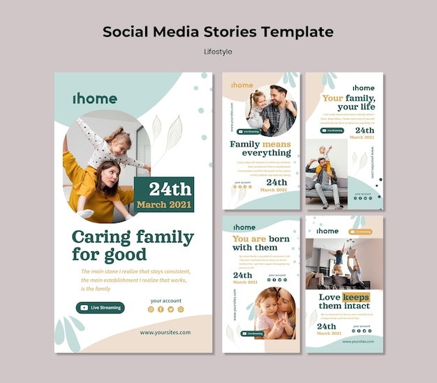 PSD family lifestyle social media stories