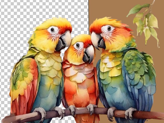 PSD family of parrot adult and baby world family day concept