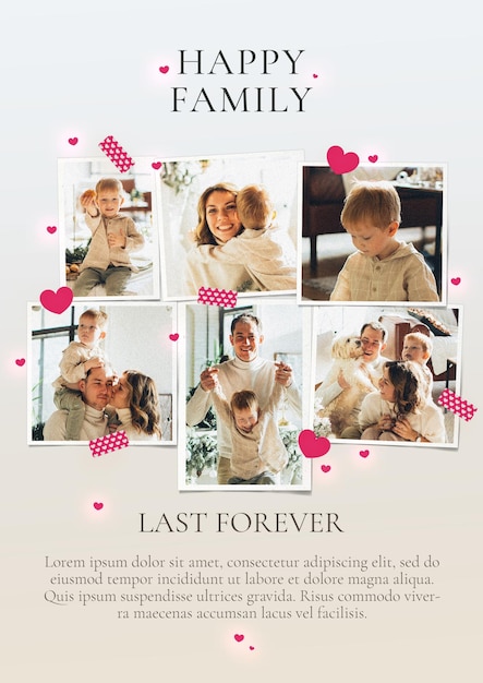 PSD family photo book album template