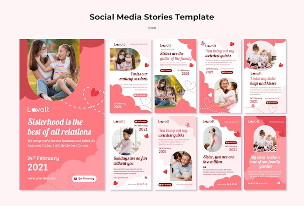 PSD family social media stories