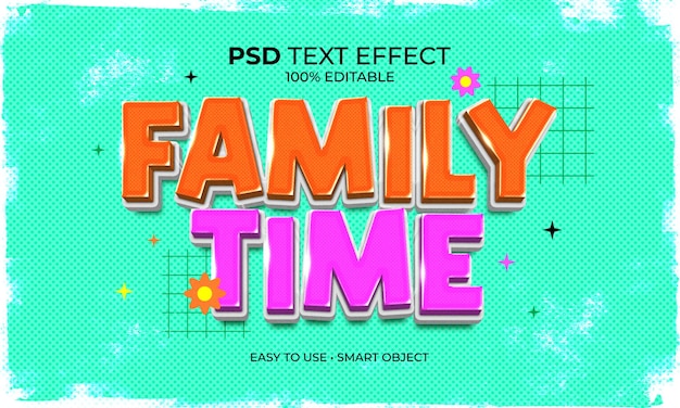 Family time vintage text effect