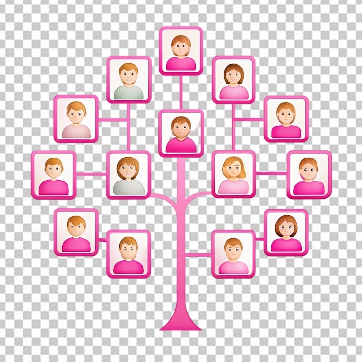PSD family tree transparent background