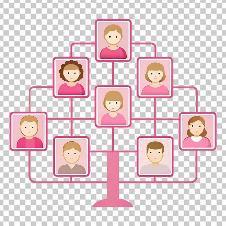 PSD family tree transparent background