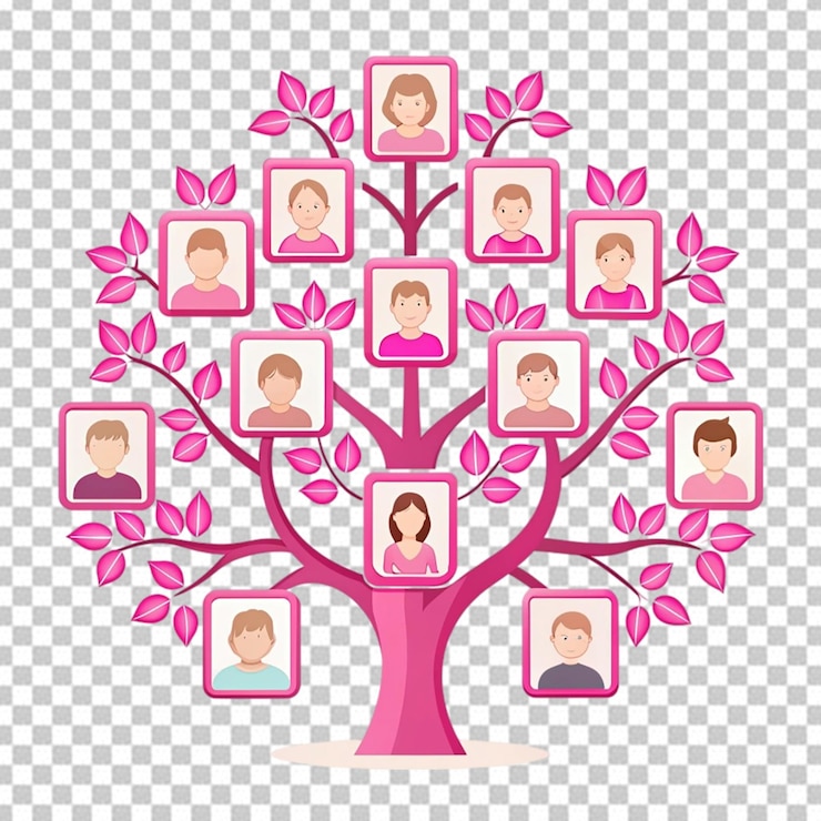 PSD family tree transparent background