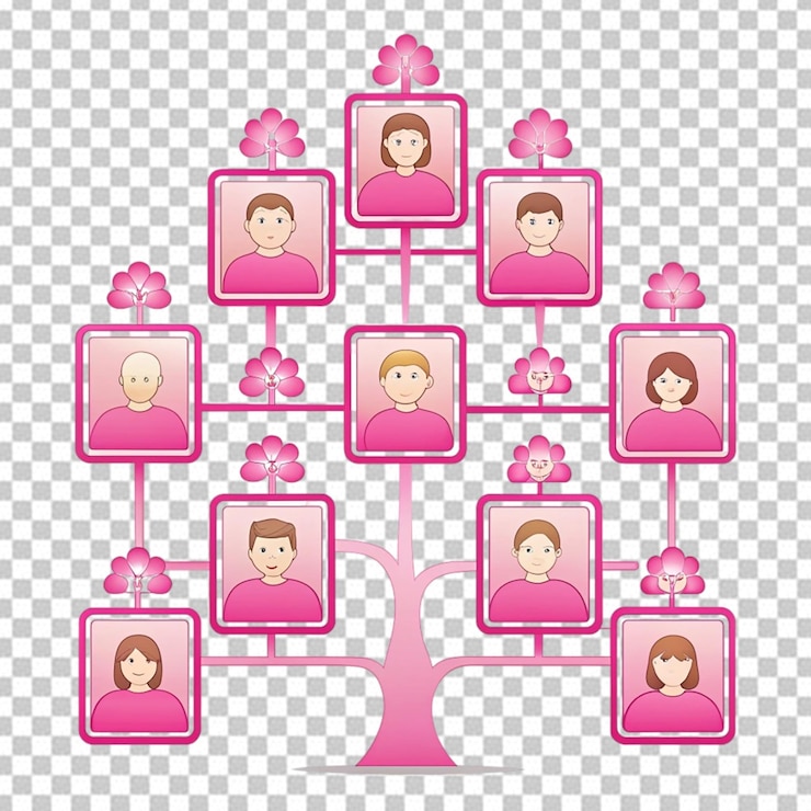 PSD family tree transparent background