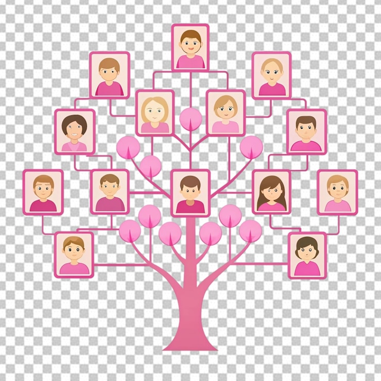 PSD family tree transparent background