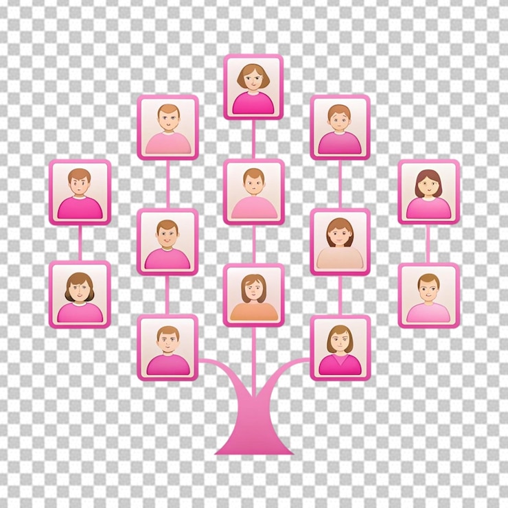 PSD family tree transparent background