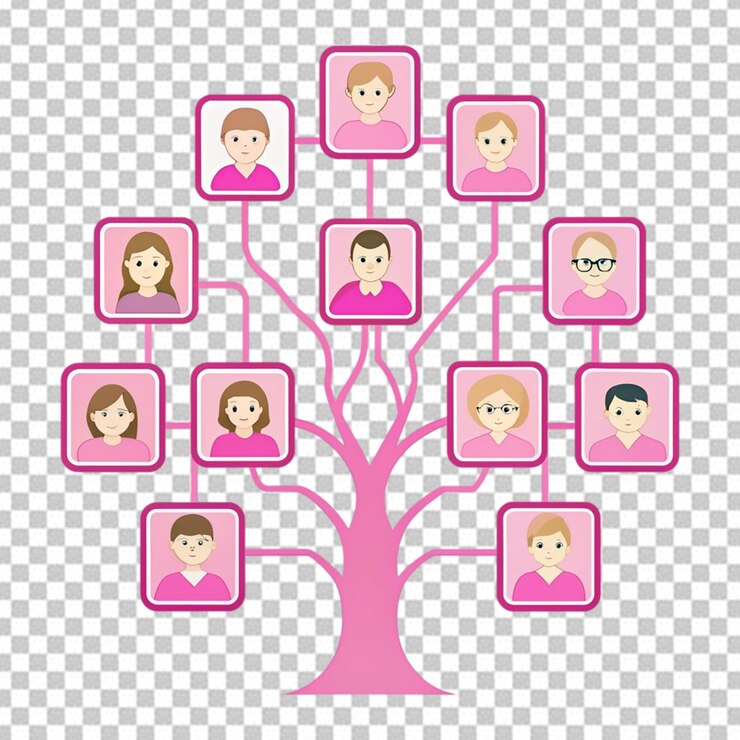 PSD family tree transparent background