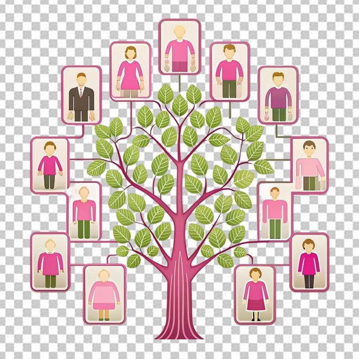 PSD family tree transparent background