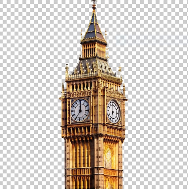 PSD Знаменитая башня с часами биг-бен в лондоне на прозрачном фоне