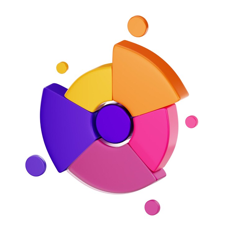 PSD fan chart 3d icon for statistic