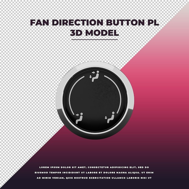 PSD fan direction button pl 3d isolated