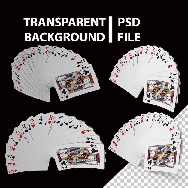 PSD fan of playing cards png