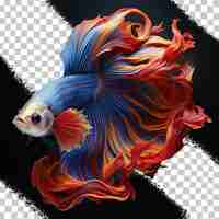 PSD fancy betta fish in thailand isolated on a transparent background comes in various colors including blue red and gold