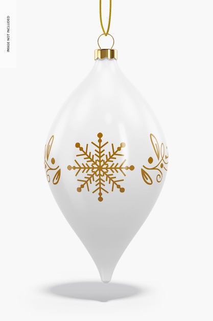 PSD fancy christmas tree ornament mockup, front view