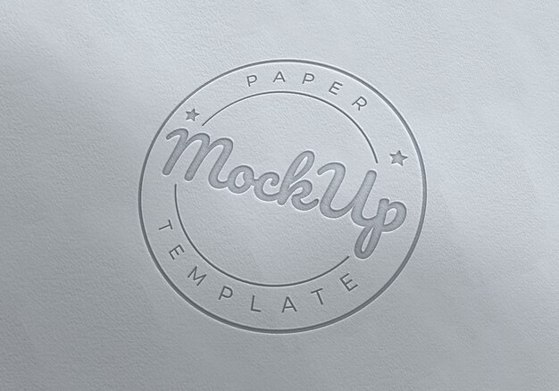 Fancy Paper Logo Emboss Szablon Mockup