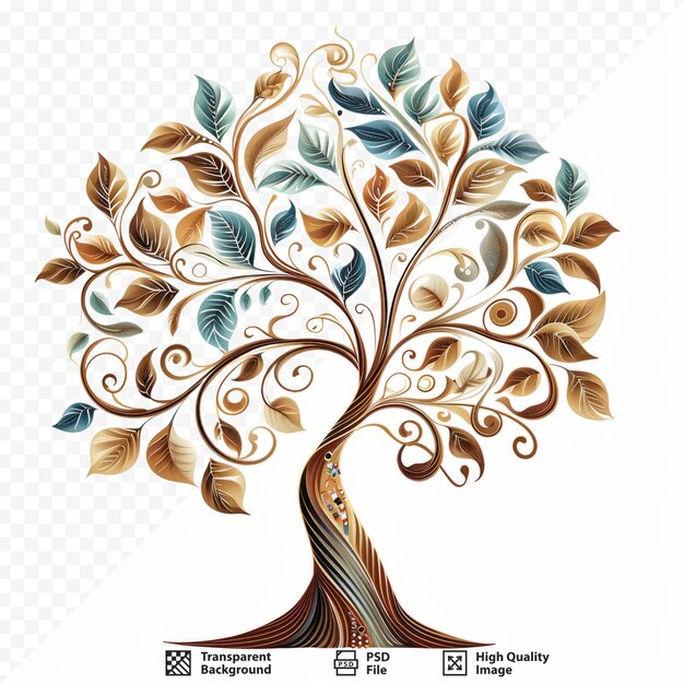 PSD fancy shaped decorative tree