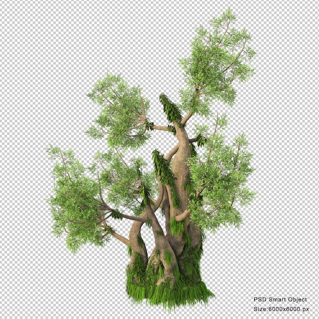 PSD Фантастическое дерево изолировано 3d рендеринг