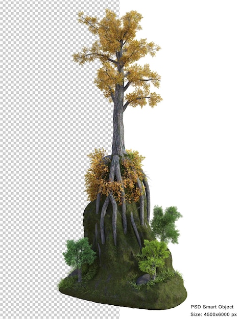 Fantastic tree isolated 3d render