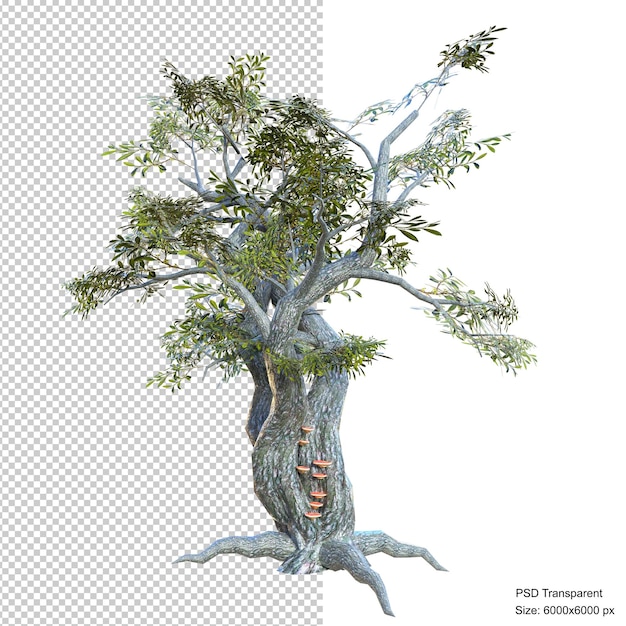 Fantastisk træ isoleret 3D-rendering
