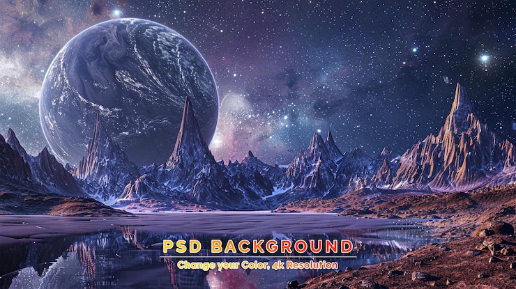 PSD fantasy alien landscape