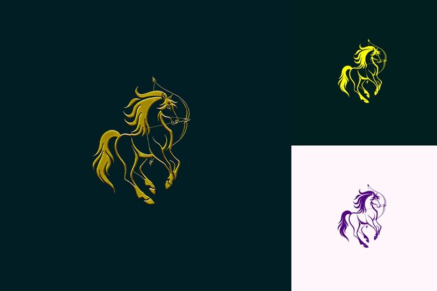 PSD fantasy centaur logo with a bow and arrow for decorations wi template design psd vector tshirt art